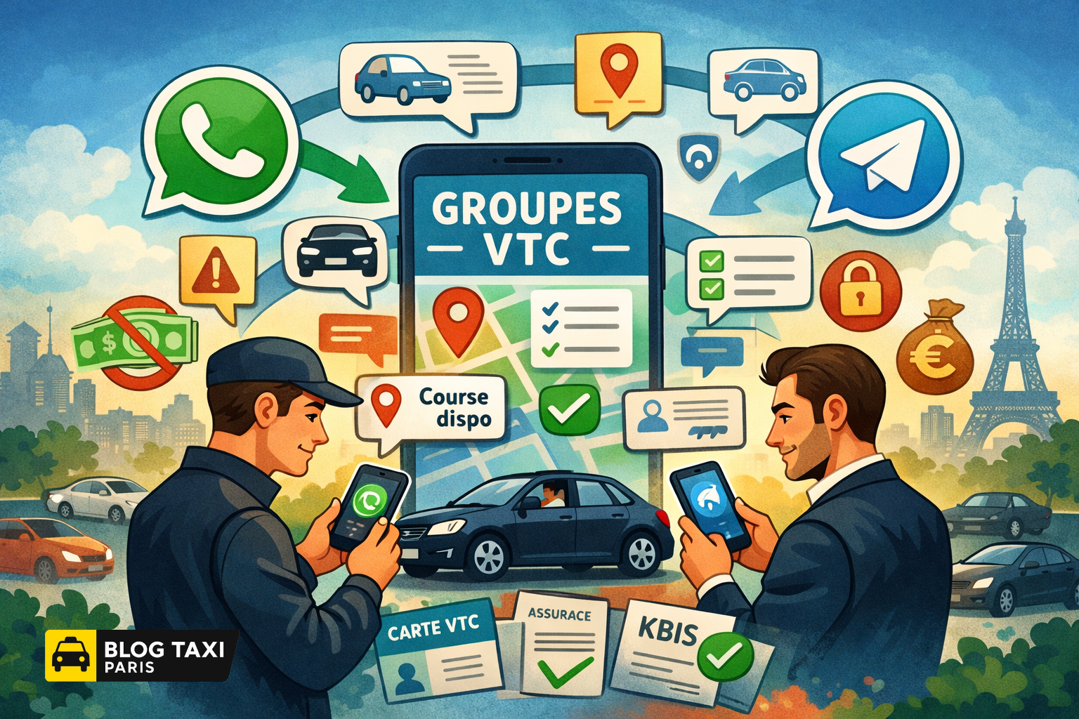 Les groupes d’échange WhatsApp et Telegram pour chauffeurs VTC à Paris sont devenus incontournables. Fonctionnement, avantages et pièges à éviter.